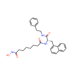 O=C(CCCCCCC(=O)N[C@@H](Cc1cccc2ccccc12)C(=O)NCCc1ccccc1)NO ZINC000013475082