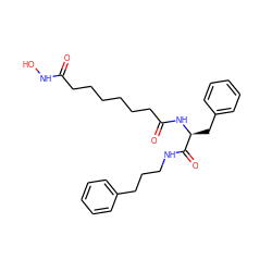 O=C(CCCCCCC(=O)N[C@@H](Cc1ccccc1)C(=O)NCCCc1ccccc1)NO ZINC000013475070