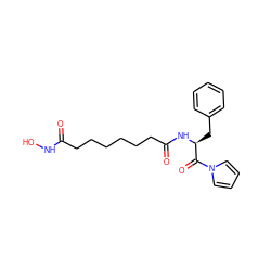 O=C(CCCCCCC(=O)N[C@@H](Cc1ccccc1)C(=O)n1cccc1)NO ZINC000026976437