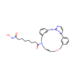 O=C(CCCCCCC(=O)N1C/C=C/COCc2cccc(c2)-c2ccnc(n2)Nc2cccc(c2)C1)NO ZINC000299859512