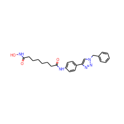 O=C(CCCCCCC(=O)Nc1ccc(-c2cn(Cc3ccccc3)nn2)cc1)NO ZINC000029069611