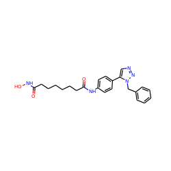 O=C(CCCCCCC(=O)Nc1ccc(-c2cnnn2Cc2ccccc2)cc1)NO ZINC000029069785