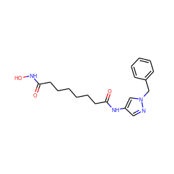 O=C(CCCCCCC(=O)Nc1cnn(Cc2ccccc2)c1)NO ZINC000073161081