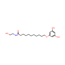 O=C(CCCCCCCCCCOc1cc(O)cc(O)c1)NCCO ZINC000040421702