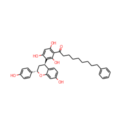 O=C(CCCCCCCCc1ccccc1)c1c(O)cc(O)c([C@@H]2C[C@@H](c3ccc(O)cc3)Oc3cc(O)ccc32)c1O ZINC000044306243