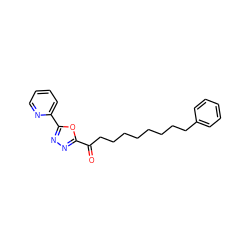 O=C(CCCCCCCCc1ccccc1)c1nnc(-c2ccccn2)o1 ZINC000028119740