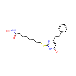 O=C(CCCCCCCSc1nc(CCc2ccccc2)cc(=O)[nH]1)NO ZINC000035050415