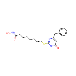 O=C(CCCCCCCSc1nc(Cc2ccccc2)cc(=O)[nH]1)NO ZINC000028528057