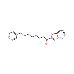 O=C(CCCCCCCc1ccccc1)c1nc2ncccc2o1 ZINC000028124558