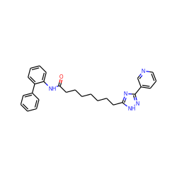 O=C(CCCCCCCc1nc(-c2cccnc2)n[nH]1)Nc1ccccc1-c1ccccc1 ZINC001772614328