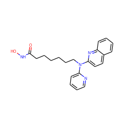 O=C(CCCCCCN(c1ccccn1)c1ccc2ccccc2n1)NO ZINC000068244725