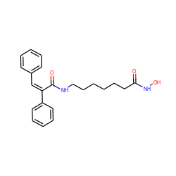 O=C(CCCCCCNC(=O)/C(=C\c1ccccc1)c1ccccc1)NO ZINC000096167591