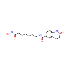 O=C(CCCCCCNC(=O)c1ccc2c(c1)CCC(=O)N2)NO ZINC000222861532