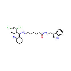 O=C(CCCCCCNc1c2c(nc3cc(Cl)cc(Cl)c13)CCCC2)NCCc1c[nH]c2ccccc12 ZINC000014946303