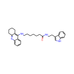 O=C(CCCCCCNc1c2c(nc3ccccc13)CCCC2)NCCc1c[nH]c2ccccc12 ZINC000013679406