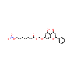 O=C(CCCCCCO[N+](=O)[O-])OCOc1cc(O)c2c(=O)cc(-c3ccccc3)oc2c1 ZINC000049110740