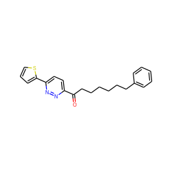 O=C(CCCCCCc1ccccc1)c1ccc(-c2cccs2)nn1 ZINC000040917909