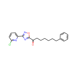 O=C(CCCCCCc1ccccc1)c1nc(-c2cccc(Cl)n2)no1 ZINC000040395419