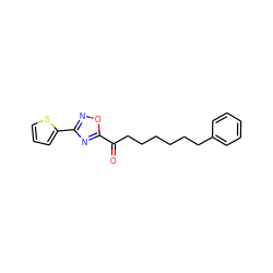 O=C(CCCCCCc1ccccc1)c1nc(-c2cccs2)no1 ZINC000040879833