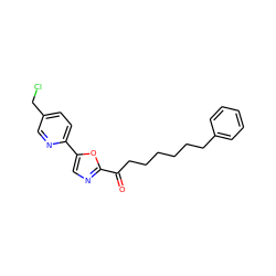 O=C(CCCCCCc1ccccc1)c1ncc(-c2ccc(CCl)cn2)o1 ZINC000103239614