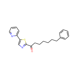 O=C(CCCCCCc1ccccc1)c1ncc(-c2ccccn2)s1 ZINC000040877278