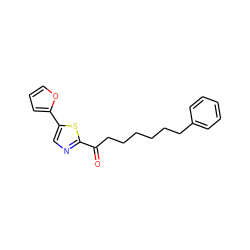 O=C(CCCCCCc1ccccc1)c1ncc(-c2ccco2)s1 ZINC000040896998