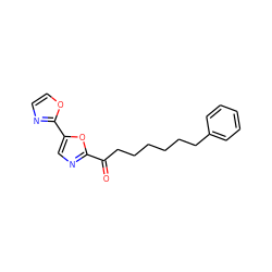 O=C(CCCCCCc1ccccc1)c1ncc(-c2ncco2)o1 ZINC000013611966