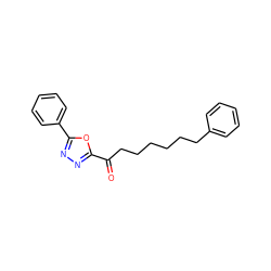 O=C(CCCCCCc1ccccc1)c1nnc(-c2ccccc2)o1 ZINC000028130433