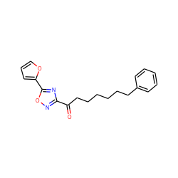 O=C(CCCCCCc1ccccc1)c1noc(-c2ccco2)n1 ZINC000040834277