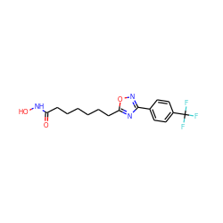 O=C(CCCCCCc1nc(-c2ccc(C(F)(F)F)cc2)no1)NO ZINC000141949494