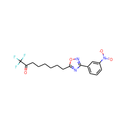 O=C(CCCCCCc1nc(-c2cccc([N+](=O)[O-])c2)no1)C(F)(F)F ZINC000141514786