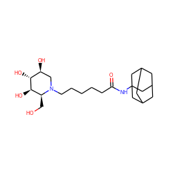 O=C(CCCCCN1C[C@H](O)[C@@H](O)[C@H](O)[C@@H]1CO)NC12CC3CC(CC(C3)C1)C2 ZINC000299826167