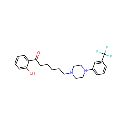 O=C(CCCCCN1CCN(c2cccc(C(F)(F)F)c2)CC1)c1ccccc1O ZINC000013493250