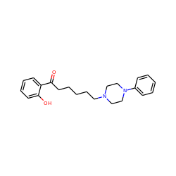 O=C(CCCCCN1CCN(c2ccccc2)CC1)c1ccccc1O ZINC000013493249