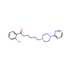 O=C(CCCCCN1CCN(c2ccccn2)CC1)c1ccccc1O ZINC000013493248