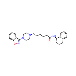 O=C(CCCCCN1CCN(c2noc3ccccc23)CC1)N[C@@H]1CCCc2ccccc21 ZINC000013586535