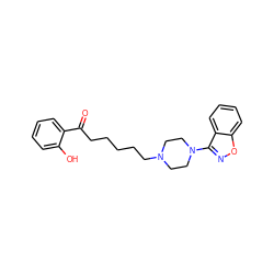 O=C(CCCCCN1CCN(c2noc3ccccc23)CC1)c1ccccc1O ZINC000013493254