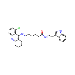 O=C(CCCCCNc1c2c(nc3cccc(Cl)c13)CCCC2)NCCc1c[nH]c2ccccc12 ZINC000013679413