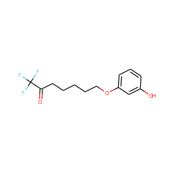 O=C(CCCCCOc1cccc(O)c1)C(F)(F)F ZINC000115388634