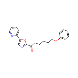 O=C(CCCCCOc1ccccc1)c1ncc(-c2ccccn2)o1 ZINC000014980064