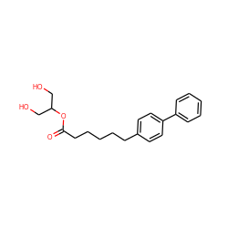 O=C(CCCCCc1ccc(-c2ccccc2)cc1)OC(CO)CO ZINC000084605302