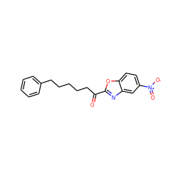 O=C(CCCCCc1ccccc1)c1nc2cc([N+](=O)[O-])ccc2o1 ZINC000653687987