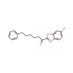 O=C(CCCCCc1ccccc1)c1nc2ccc(Br)cc2o1 ZINC000653687970