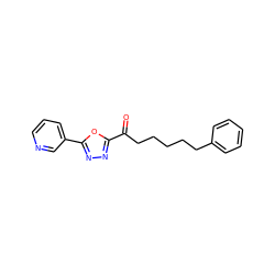 O=C(CCCCCc1ccccc1)c1nnc(-c2cccnc2)o1 ZINC000028138125