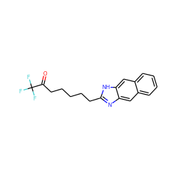 O=C(CCCCCc1nc2cc3ccccc3cc2[nH]1)C(F)(F)F ZINC000028542271