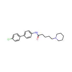 O=C(CCCCN1CCCCC1)Nc1ccc(-c2ccc(Cl)cc2)cc1 ZINC000084740157