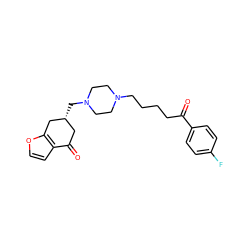 O=C(CCCCN1CCN(C[C@@H]2CC(=O)c3ccoc3C2)CC1)c1ccc(F)cc1 ZINC000022925200