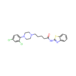 O=C(CCCCN1CCN(c2ccc(Cl)cc2Cl)CC1)Nc1nc2ccccc2s1 ZINC000474608427