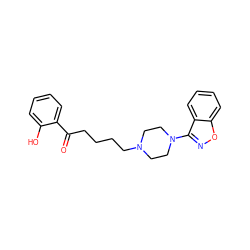 O=C(CCCCN1CCN(c2noc3ccccc23)CC1)c1ccccc1O ZINC000013493256