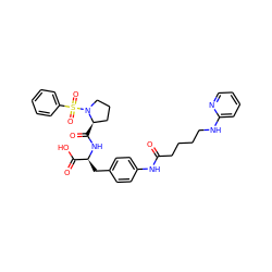 O=C(CCCCNc1ccccn1)Nc1ccc(C[C@H](NC(=O)[C@@H]2CCCN2S(=O)(=O)c2ccccc2)C(=O)O)cc1 ZINC001772624242